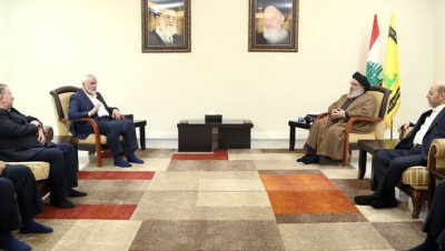 "نصرالله" يستقبل "هنية" في الضاحية الجنوبية.. وهذا ما بحثاه