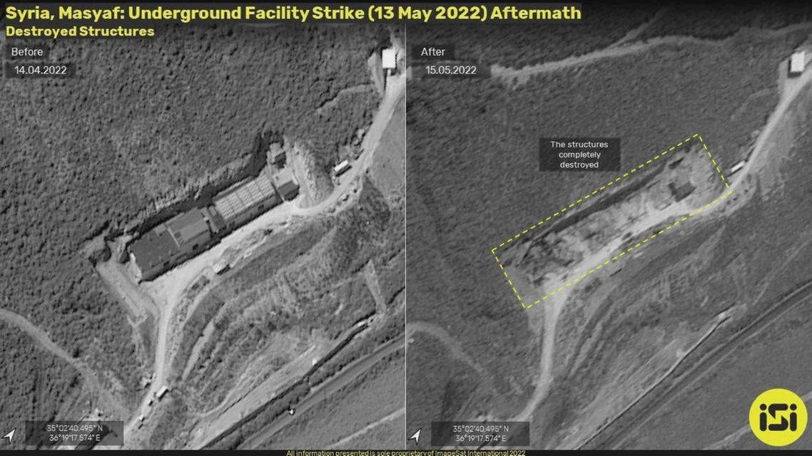 صور جوية تظهر تدمير موقع عسكري بقصف إسرائيلي في سوريا