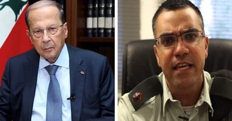 تغريدة للرئيس اللبناني تدفع أفيخاي أدرعي للرد ومتابعون يسخرون