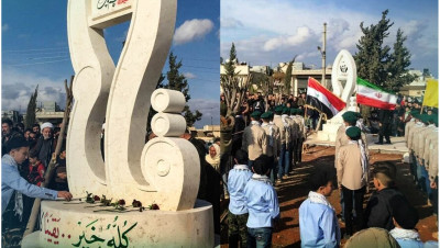 ميليشيات إيران تزيح الستار عن نصب تذكاري لـ"سليماني" شمال سوريا