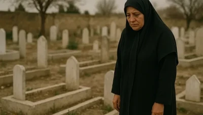 في أنطاكيا التركية .. أم سورية تودع قبور أبنائها بحزن قبل العودة إلى وطنها