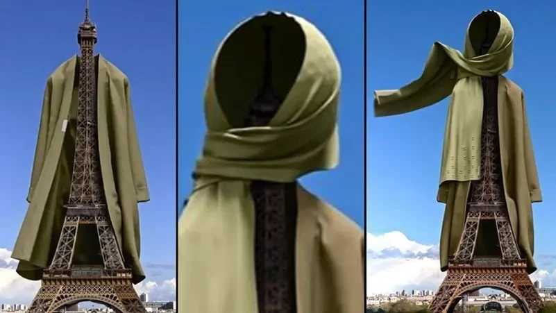 فرنسا غاضبة من إعلان يظهر برج إيفل بحجاب إسلامي