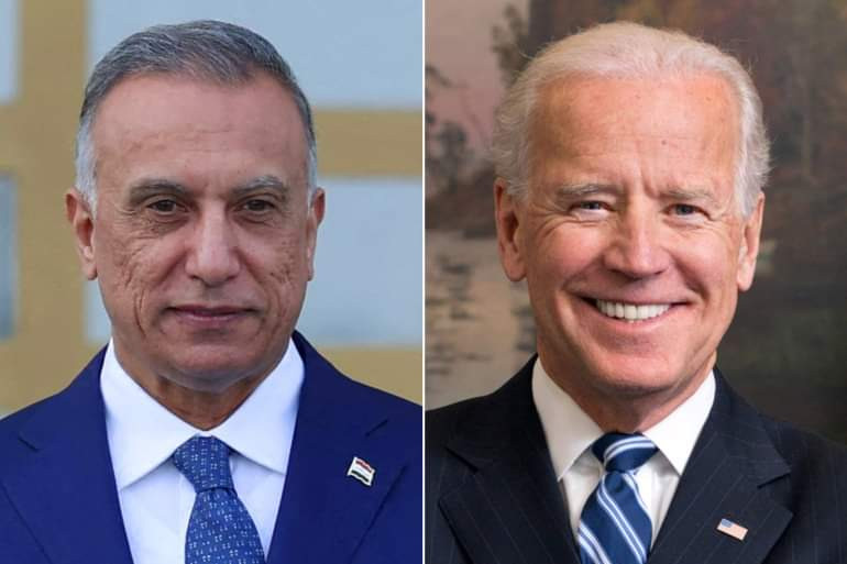 بايدن يحث الكاظمي على محاسبة المسؤولين عن الهجمات الصاروخية بالعراق