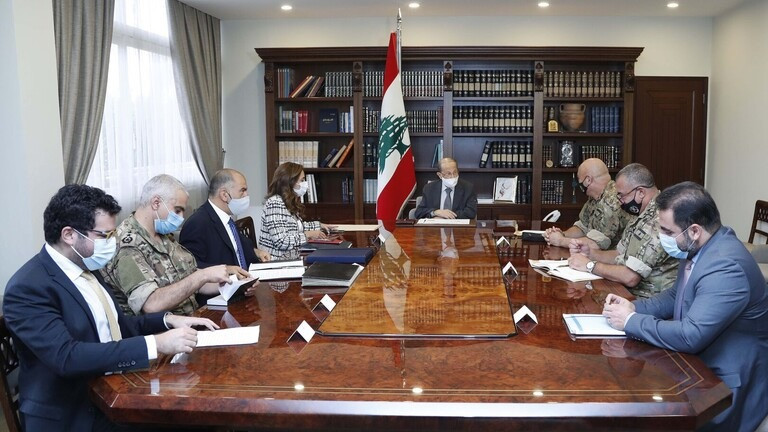 ميشيل عون يجتمع بالوفد المفاوض لإسرائيل لترسيم الحدود